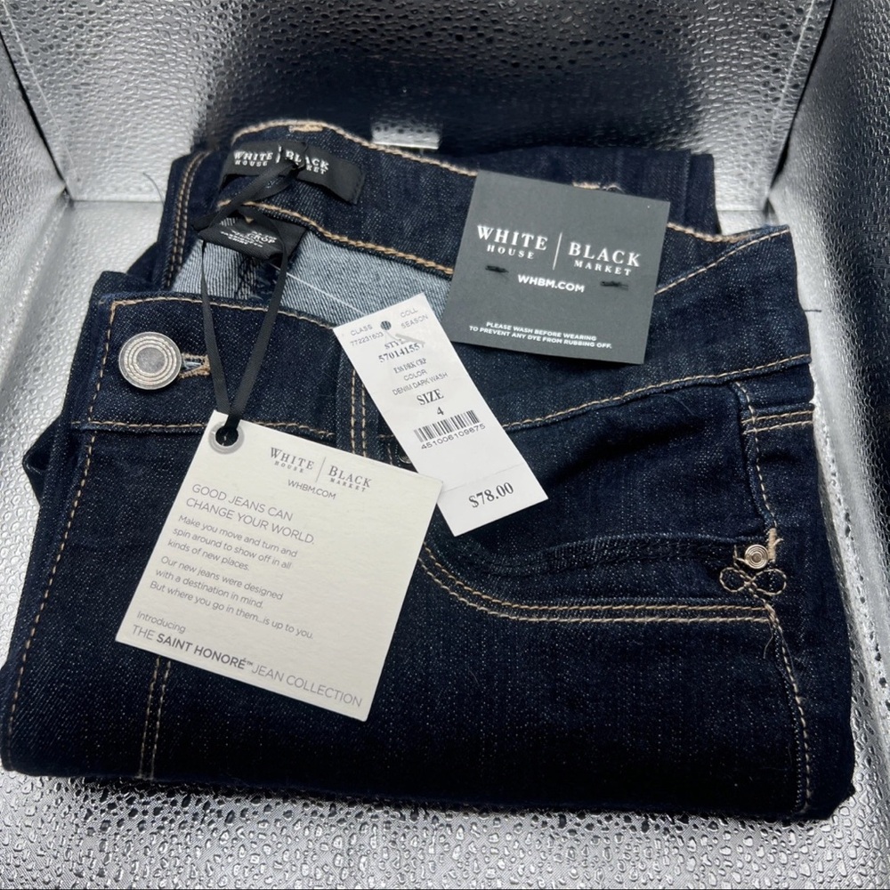 White House Black Market Indigo Slim Crop Jeans